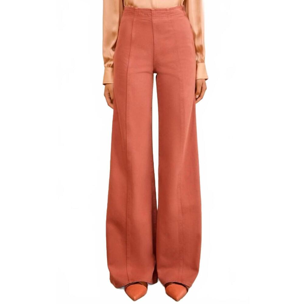 NEW ULLA JOHNSON bianca high rise wide leg jeans in garden rose - Picture 3 of 6